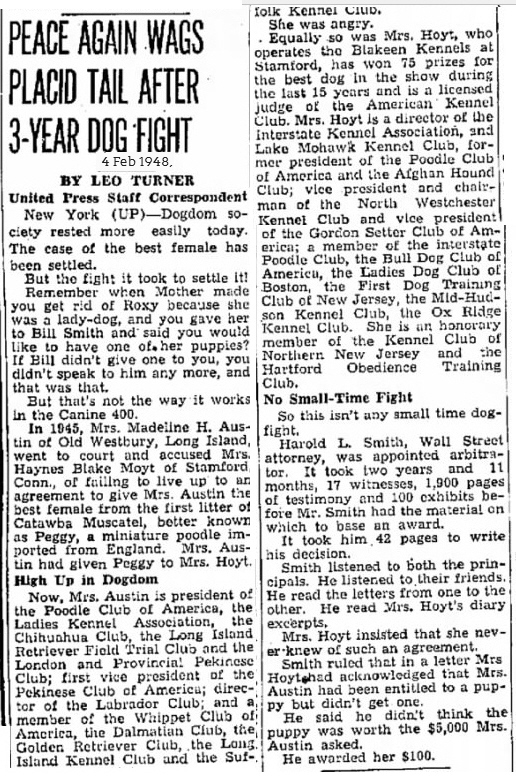 http://www.afghanhoundtimes.com Mrs Hoyt/Mrs Austin dispute 1945-1948