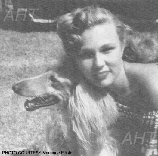 http://www.afghanhoundtimes.com PHOTO Joyce Morton with Am Ch El Mio Bambi Of Chamee 1944