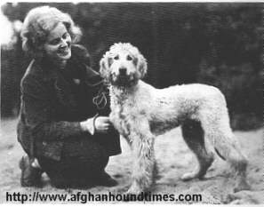 Afghan Hound Times - Mrs Jungeling with Barukhzy  Puppy c 1930