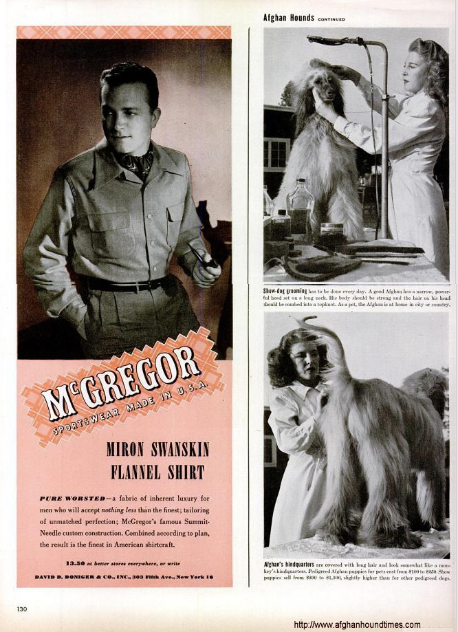 http://www.afghanhoundtimes.com Life1945 magazine Marion Florsheim, Rudiki and Five Mile Kennels USA