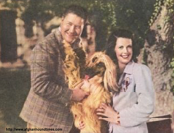 http://www.afghanhoundtimes.com PHOTO Jack Oakie and Venita Vardon Oakie and Afghan hound 1940's
