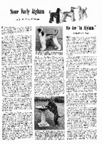 Afghan Hound Times,Some Early AfghansBy Q A Shaw Mckean.