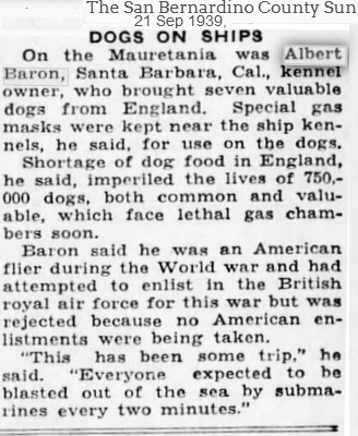 http://www.afghanhoundtimes.com Al Baron wartime crossing the Atlantic with his dogs