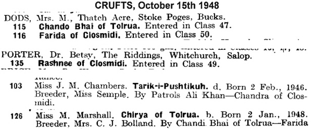 http://www.afghanhoundtimes.com Baroness Westonholz Closmidi Crufts 1948
